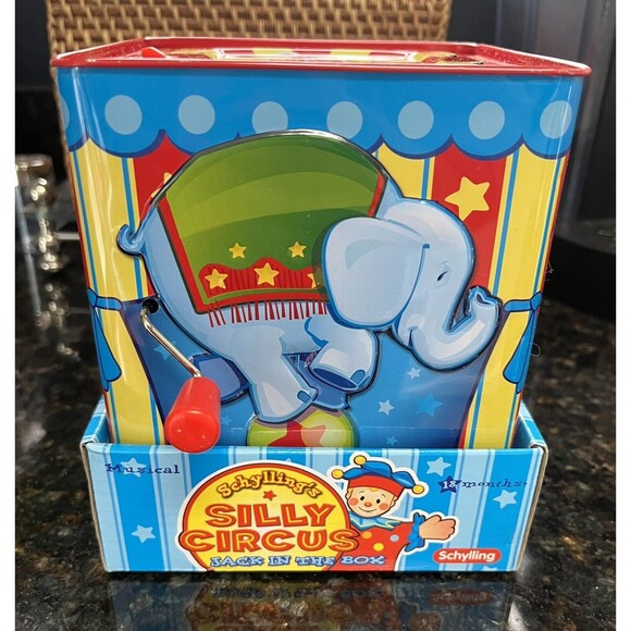 New 2011 Schylling's Silly Circus Jack in the Box Musical Metal Child Toy Animal - Picture 2 of 8